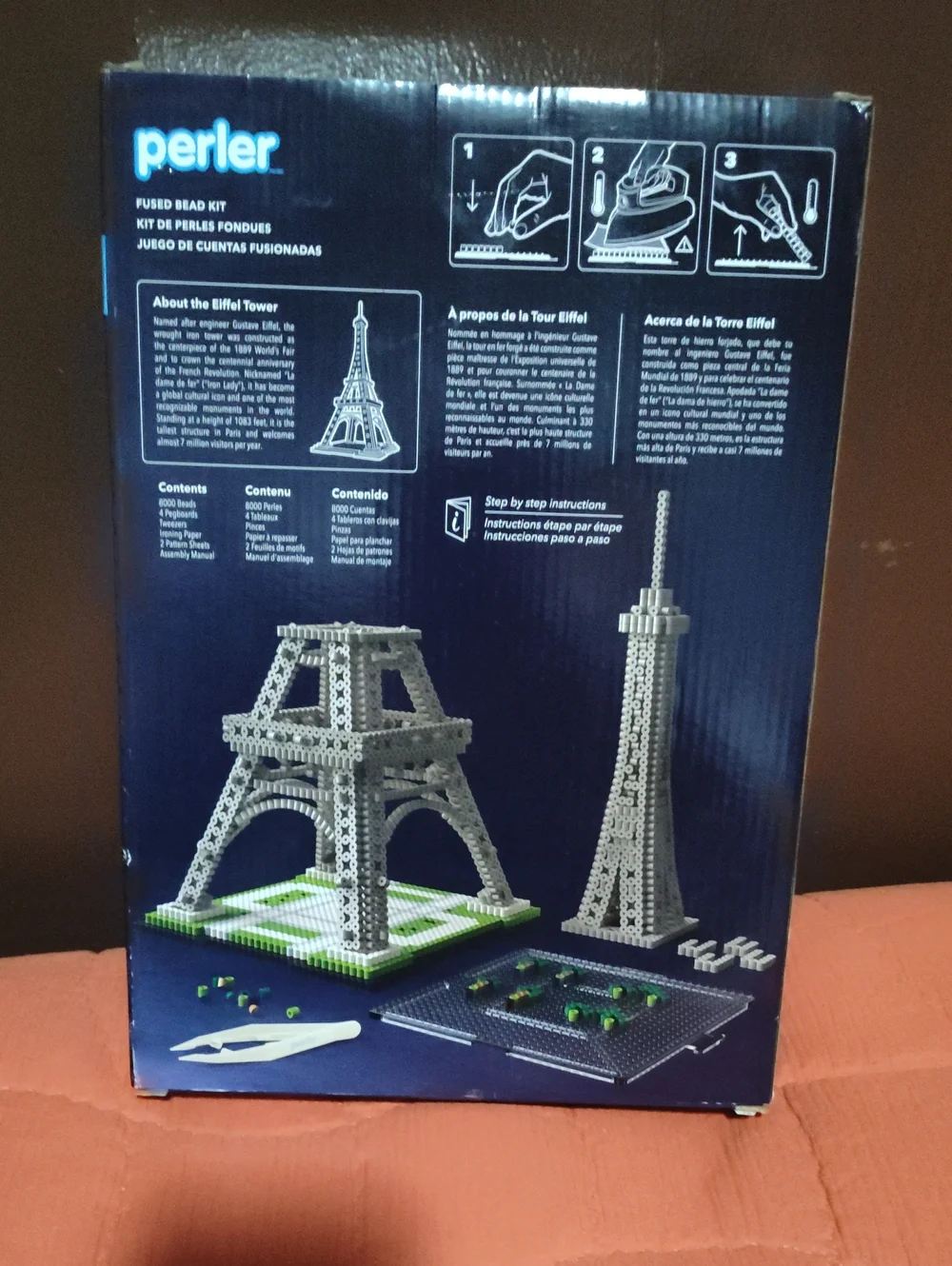 Perler Eiffel Tower Fused Bead Kit - Gray Building Set